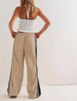 Primavera/Verano nuevos pantalones casuales elegantes sueltos de estilo deportivo de pierna recta con rayas laterales para mujer - details 5