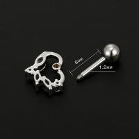 Piercing de acero quirúrgico para oreja, aretes de cristal para cartílago, 2 piezas, 16G, 16G - details 4