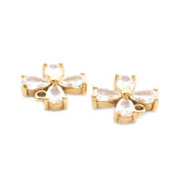 Colgantes de latón y circonita de Color dorado de 18K, varios dijes de flores, joyería artesanal de alta calidad, accesorios para collar y pendientes - details 28
