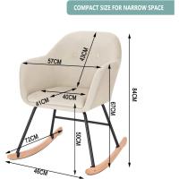 Lactancia Relax con Reposa Tapizado Reclinable Tejido de Terciopelo Pierna de Metal Madera Crema SKS16cm - details 3