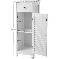 Almacenaje Pequeño Cajón Puerta Persiana Salón Dormitorio 30 x 32 x 87 cm Blanco - details 2