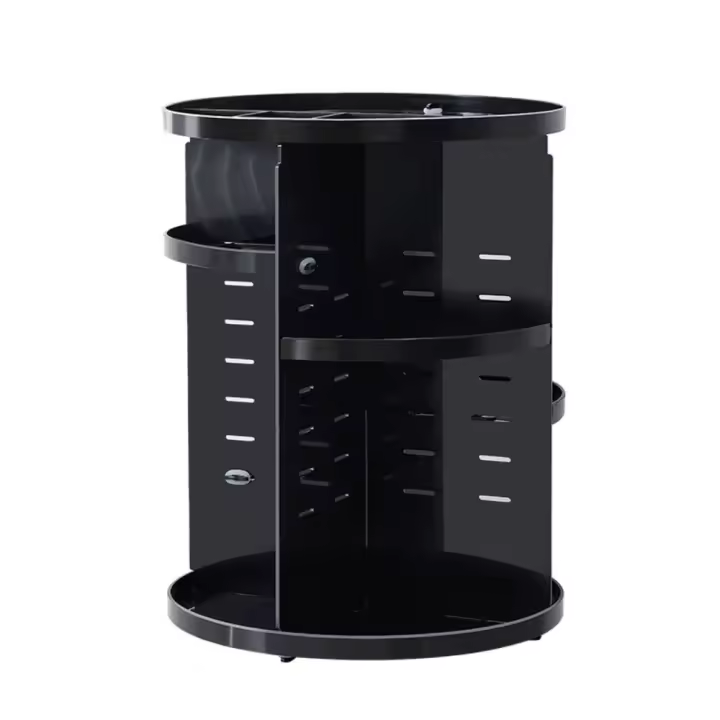 Soporte de exhibición giratorio para ahorro de espacio, estante de almacenamiento de escritorio ajustable de gran capacidad, caja de almacenamiento de cosméticos giratoria de 360 ​​grados - 1