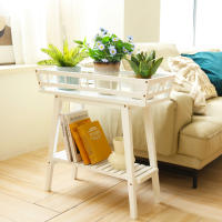 UNHO Estanterias para Plantas Madera Insterior Soporte Taburete para Macetas Blanco - details 6