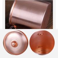 Taza de Cerveza de Cobre Puro Hecha a Mano Taza de Desayuno para Parejas con Tapa, Mango Tejido, Pulido Engrosado 250ml Arte en Cocina y Comedor - details 5