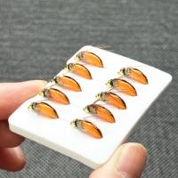 5/10 Uds moscas húmedas cebo pesca con mosca para lubina trucha Lucio salmón cabeza de latón Caddis Ninfa cebo de pesca hecho a mano señuelo de pesca de insectos artificiales - details 9
