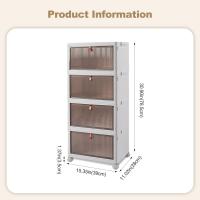 Caja de almacenamiento de plástico plegable, gruesa y duradera, transparente, apilable con tapas y ruedas, para dormitorios, salas de estar, coche - details 12