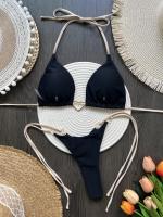 Conjunto de Bikini Halter de Color Sólido RUOTONSEPT Traje de Baño de Estilo Brasileño para Mujeres - details 4