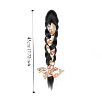 Diademas con cinta de flores para mujer, coleta larga, artefacto para el cabello de estilo coreano, peluca trenzada de boxeo sintética esponjosa - details 0