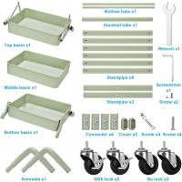 Metal, Estante con Ruedas, Organizador de estantes, Estante de Cocina, Carrito Plegable - details 3