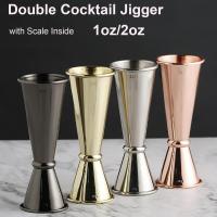 Jigger japonés de acero inoxidable con escala de medición en el interior, diseño Dual de bebidas Spirit, doble cóctel, 2oz - details 0