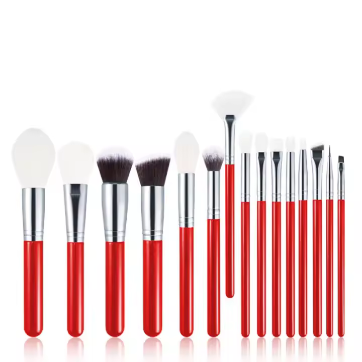 Pinceles de maquillaje de alta calidad al por mayor 30 piezas, juego de maquillaje rojo grande, pelo de animal, pelo de cabra, cepillo - 1