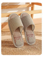 Zapatillas de lino transpirables para hombre y mujer, chanclas antideslizantes para interiores y el hogar, zapatos planos cómodos para la playa - details 9