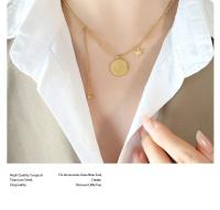 Collar con colgante de medalla con retrato de reina, cadena de clavícula salvaje para mujer, joyería de acero de titanio - details 2