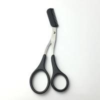 Tijera recortadora de cejas con peine, tijeras de pestañas para mujer y hombre, afeitadora facial de acero inoxidable de seguimiento - details 4