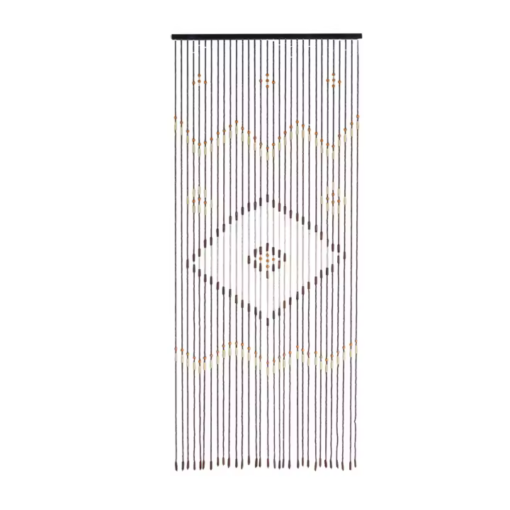 Cortinas de Madera Retro con Cuerda Partición de Dormitorio 31 Líneas Cortina de Puerta de Hilo de Madera 90*208CM - 1