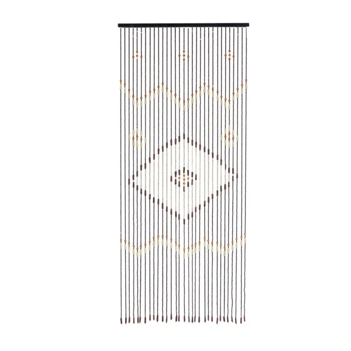 Cortinas de Madera Retro con Cuerda Partición de Dormitorio 31 Líneas Cortina de Puerta de Hilo de Madera 90*208CM - 1