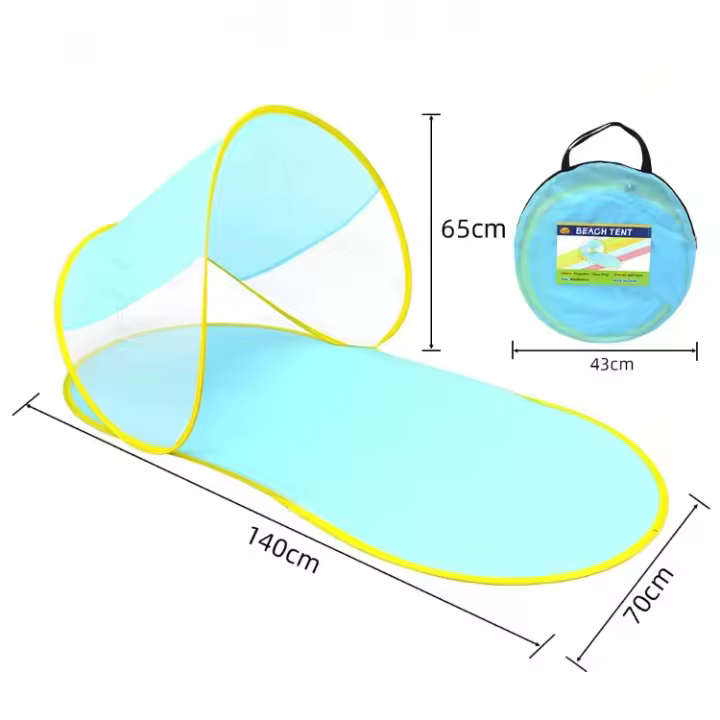 Carpa de playa para acampar con protección solar para exteriores, sin necesidad de construir, carpa de playa de apertura rápida, carpa de playa con forma de zapatilla azul - 1