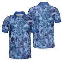 Ropa Haruku de manga corta con estampado 3D de camuflaje para hombre, camisetas de golf de moda, polo con botones, tops de gran tamaño - details 9