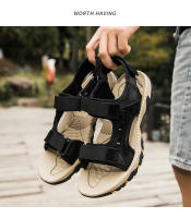 Sandalias de piel de vaca de primera capa para exteriores, sandalias de senderismo de verano, zapatos de playa con punta abierta - details 18