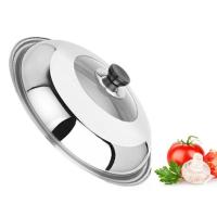 Cubiertas universales para sartén, repuesto de acero inoxidable, tapa para Wok, tapa para olla redonda, cubierta para verduras visualizada - details 5