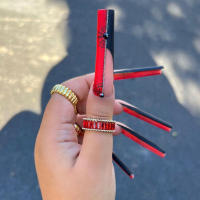 Uñas de Resina de Punta Francesa Gótica Uñas Falsas de Alta Longitud Cuadrada para Mujeres - details 5