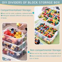 Caja de Almacenamiento para Niños con Tapa Bloques de Construcción, Caja de Juguetes, Ordenador de Habitación Infantil 3 Niveles, Bloques Apilables - details 2