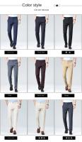 Pantalones informales elásticos para hombre, pantalones de traje de negocios, pantalones de vestir transpirables para primavera y verano, pantalones de trabajo de longitud completa para hombre - details 0