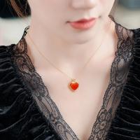 Colgante de Pulsera de Oro 18K 5D Genuino Diseño de Corazón Rojo Joyería de Alta Calidad - details 2