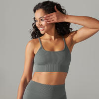 Hamidou-Sujetador deportivo Sexy para mujer, ropa interior deportiva a prueba de golpes, almohadilla extraíble para el pecho, para gimnasio, entrenamiento, Fitness, correr, Tops de realce - details 12