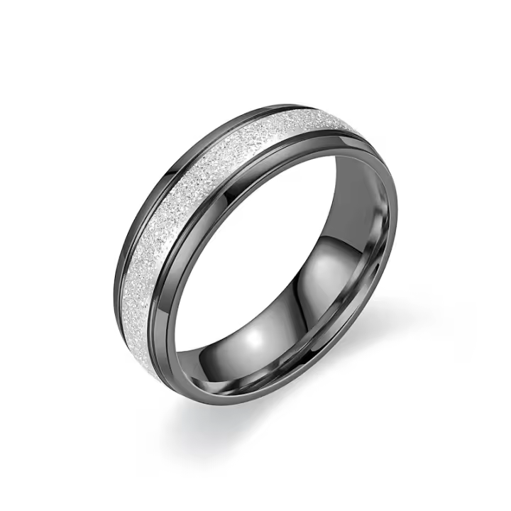 Anillo de nobuk de acero titanio con velcro de nicho premium sense - 1
