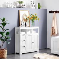 Armario de Baño Ajustable con Cajones Mueble de Piso de Baño Blanco con Puertas 80,5×30×86,5 cm - details 3
