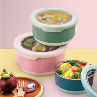 Fiambrera Bento de forma redonda a prueba de fugas para estudiantes, trabajadores de oficina, contenedores de comida para niños - details 4