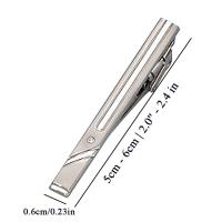 Clip de Corbata de Metal Plateado Pin de Corbata de Cristal para Hombres - details 17