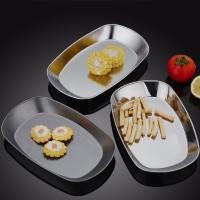 Plato de aperitivos de acero inoxidable 304, platos irrompibles de estilo coreano para servir comida, plato de barbacoa ovalado resistente a caídas, patatas fritas - details 7