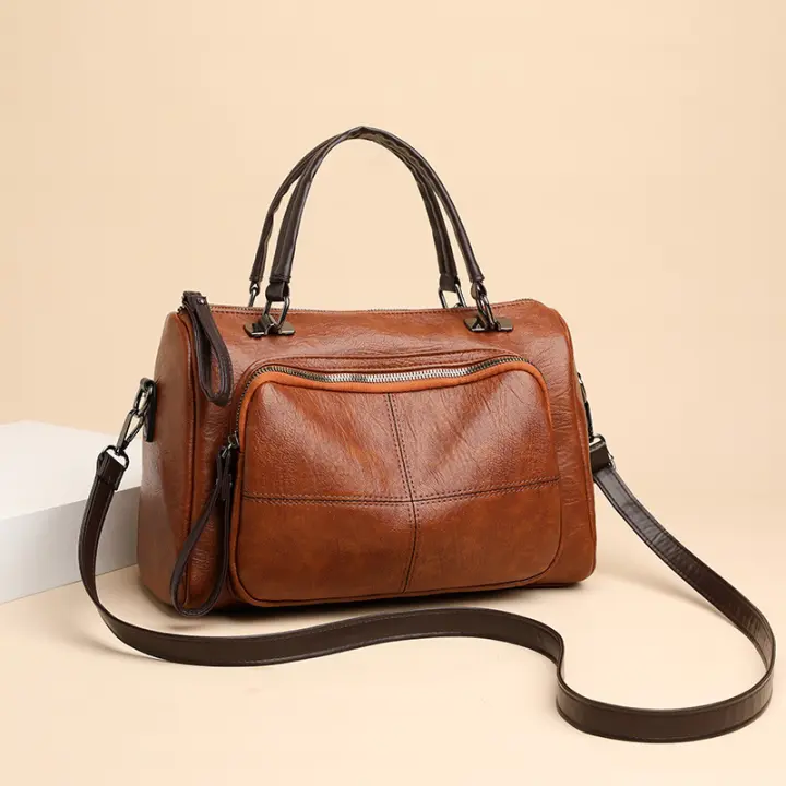 Bolso de mano de cuero PU elegante para Mujer, Bolso Cruzado de gran capacidad, Bolso de viaje de Negocios, Bolso de mano Vintage, Invierno, Nuevo - 1
