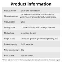 Girando 90 °   Probador 6 en 1, Fertilidad, pH, Temperatura, Humedad, Luz, Medidor de Humedad, LCD, Detector de pH, Planta, Jardín, Suelo - details 9