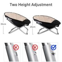 Mascotas portátiles en forma de luna, cama plegable para acampar al aire libre, gatos, perros, altura estable, cama elevada, funda gruesa para silla para mantener el - details 4