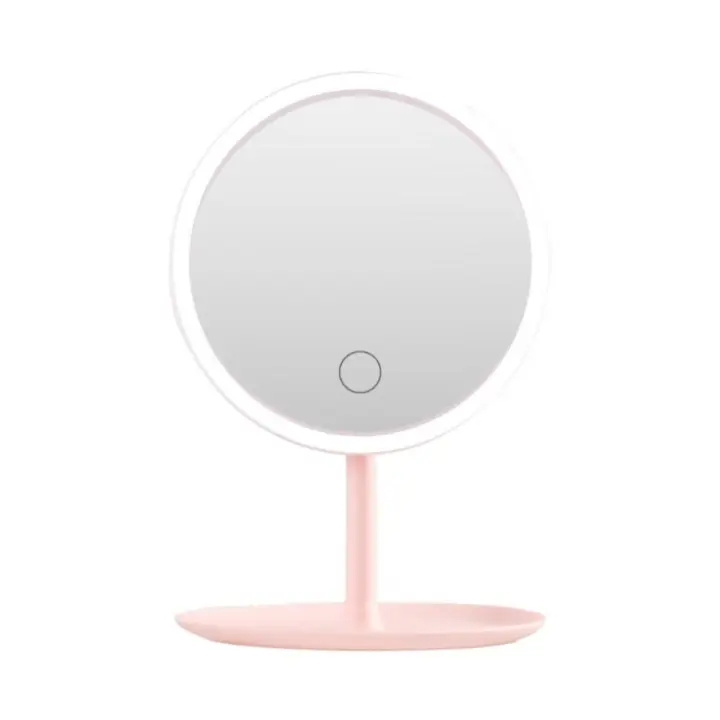 Espejo de maquillaje con luz LED blanca, Base de almacenamiento desmontable, 3 modos, Cable USB, regalo - 1