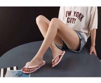 Zapatillas de viaje plegables portátiles para mujer, chanclas de playa antideslizantes, diseño desmontable, baño de natación estampado transpirable - details 16