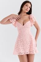 Vestido femenino elegante con cuello en V, pequeño, fresco, estilo de niña, vitalidad dulce, romántico, verano 2025 - details 0