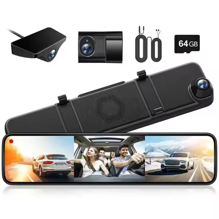 Cámara de dash retrovisor G890 Pantalla táctil, HD completo, 12 pulgadas, DVR, GPS, Aparcamiento - 1