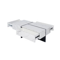 Mesa de Café de Mármol Blanco Brillo Alto Controlado por la Aplicación Muebles de Sala - details 0