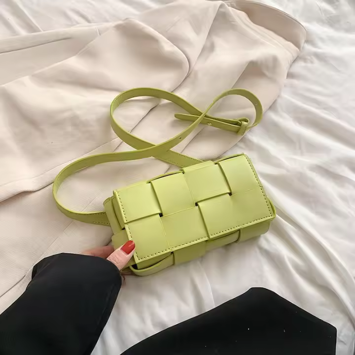 Bolso Cruzado de Moda para Mujer 2025 Bolso de Pecho Tejido en Rosa Nicho Bolso Cruzado para Mujer - 1