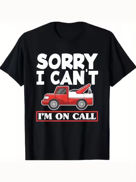Lo siento, no puedo, estoy de guardia, divertido regalo para conductor de camión de remolque, camiseta, regalo para papá, manga corta con cuello redondo suave y cómodo, 230g - 1