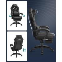 Silla de Oficina con reposapiés telescópico - Reposacabezas Ajustable - Soporte Lumbar - Carga máxima 150 kg - Negro - details 5
