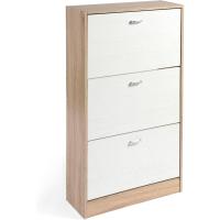 Mínimalista Diseño de Puerta Oscilobatiente 6 Baldas para 28 Zapatos Estructura Blanco/Taupe - details 25