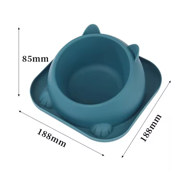 Cuenco de acero inoxidable para gatos con almohadilla antideslizante, alimentador antiderrames para gatos, cuencos dispensadores de comida para mascotas dobles antivuelco, perros y gatos - 1