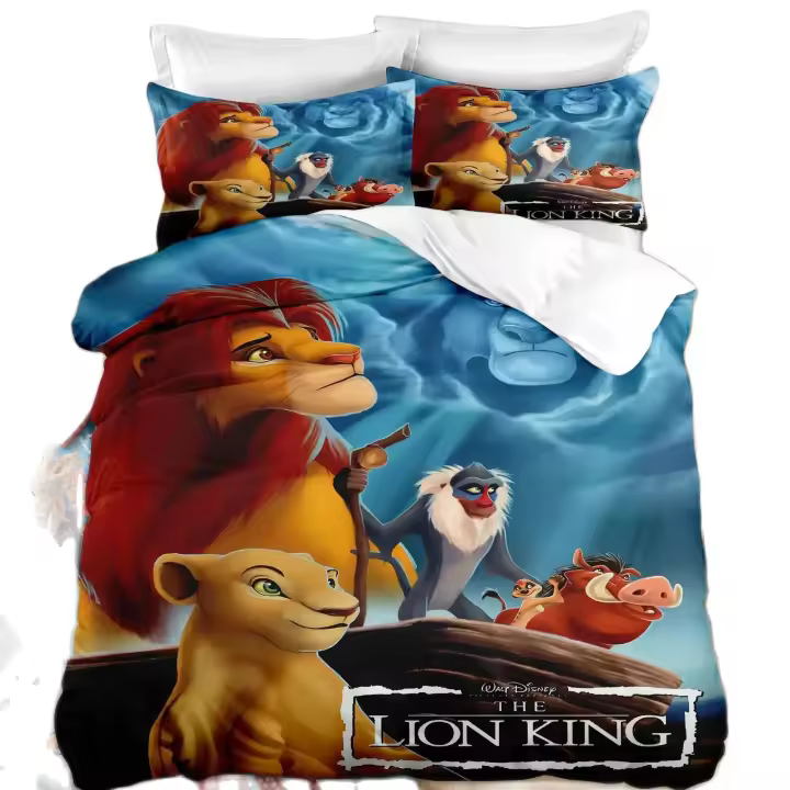 Juego de cama The Lion King, funda de cama anime, estampado 3D con funda de almohada, para niños adultos, para cama individual, cama doble - 1