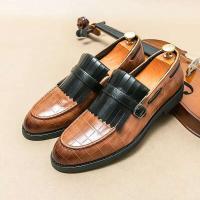 Formal para hombre en talla grande 38-48/6,5-14 con estampado de cocodrilo, cuero informal de negocios para hombre de alta calidad y a la moda - details 7