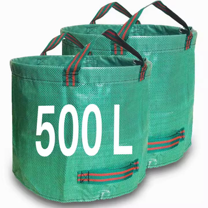 NESMOVA 2 x Sacos de Jardin 500L Bolsas de Basura de jardín, con Asas, Plegables y Reutilizables - 1